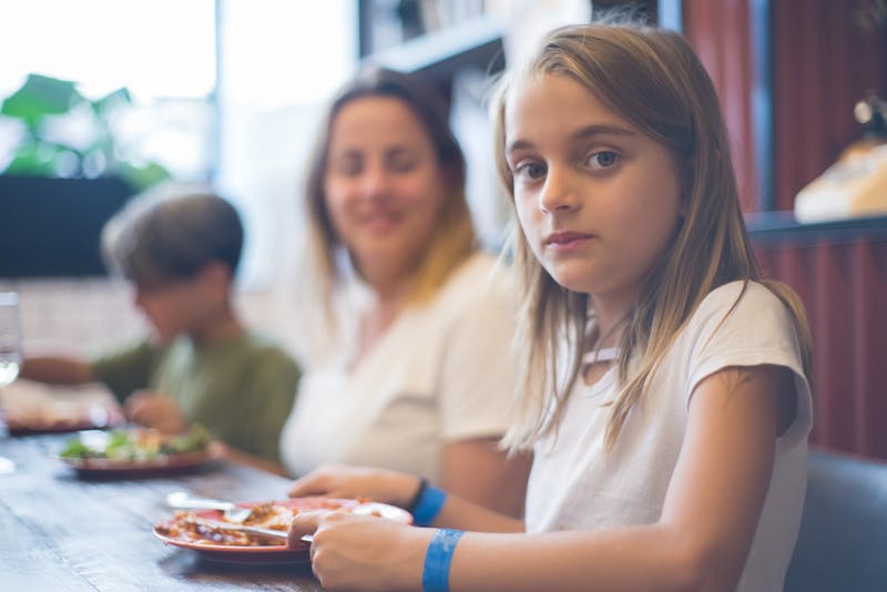 Family dining night event at deweys pizza restaurant